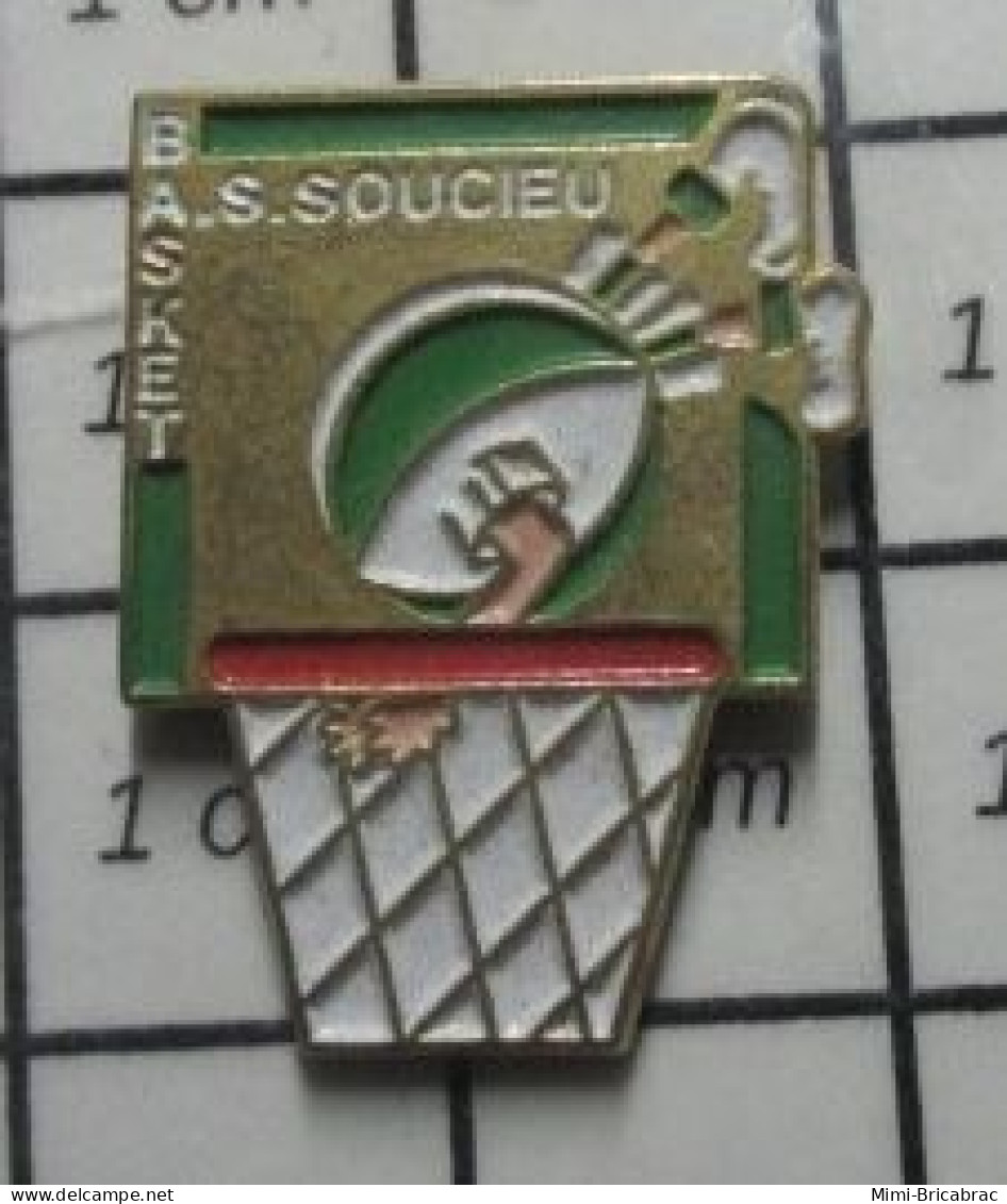 713L  Pin's Pins / Beau Et Rare / SPORTS / BASKETBALL CLUB A.S. SOUCIEU - Baloncesto