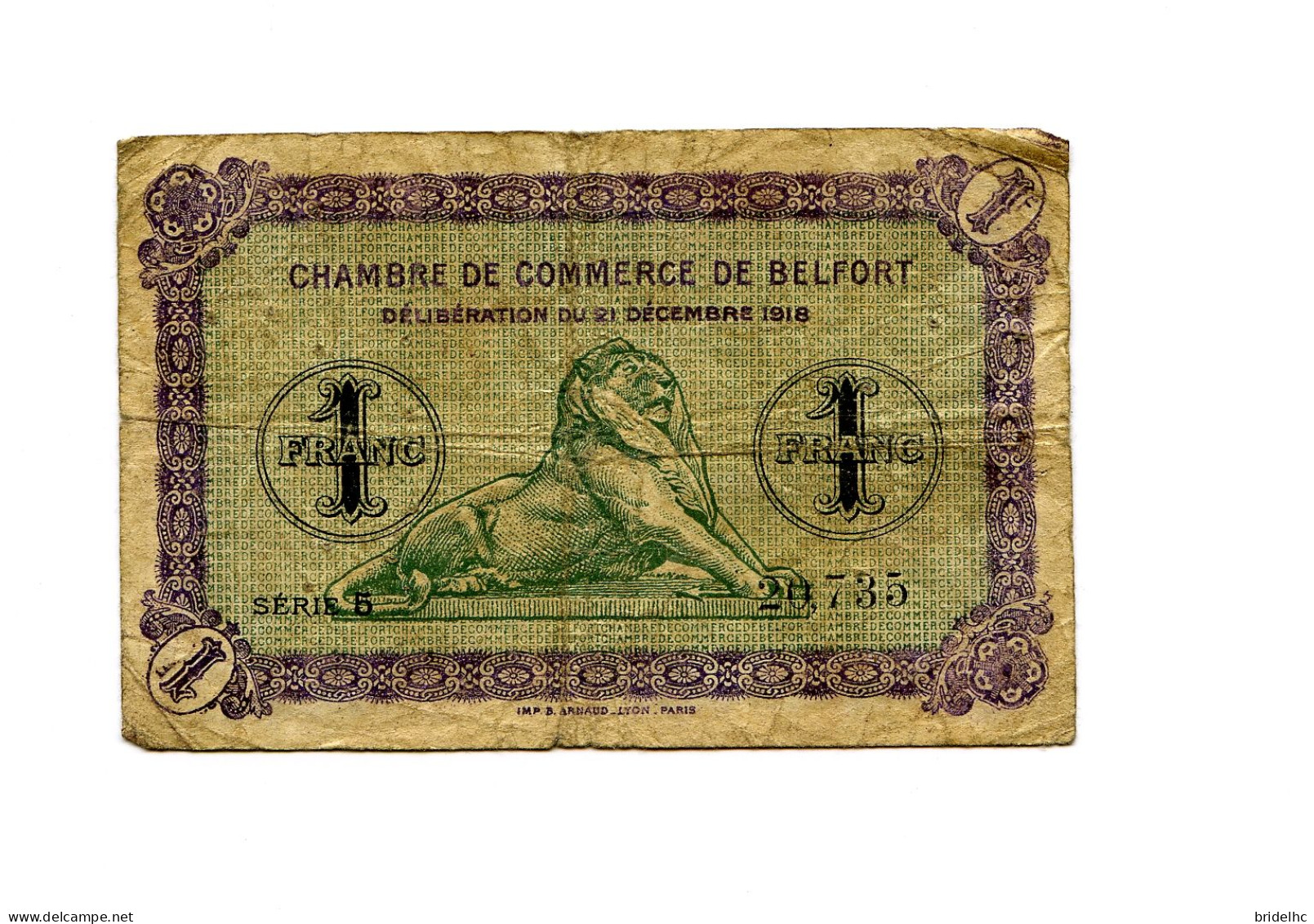 1 Franc Chambre De Commerce De Belfort - Chambre De Commerce