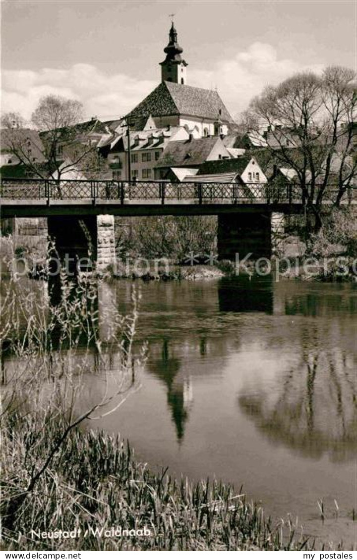 72850694 Neustadt Waldnaab Uferpartie Am Fluss Bruecke Kirche Neustadt Waldnaab - Neustadt Waldnaab