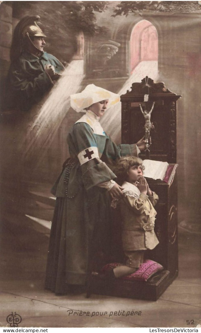 RELIGIONS & CROYANCES - Christianisme - Une Femme Et Un Petit Garçon - Prière Pour Petit Père - Carte Postale Ancienne - Otros & Sin Clasificación