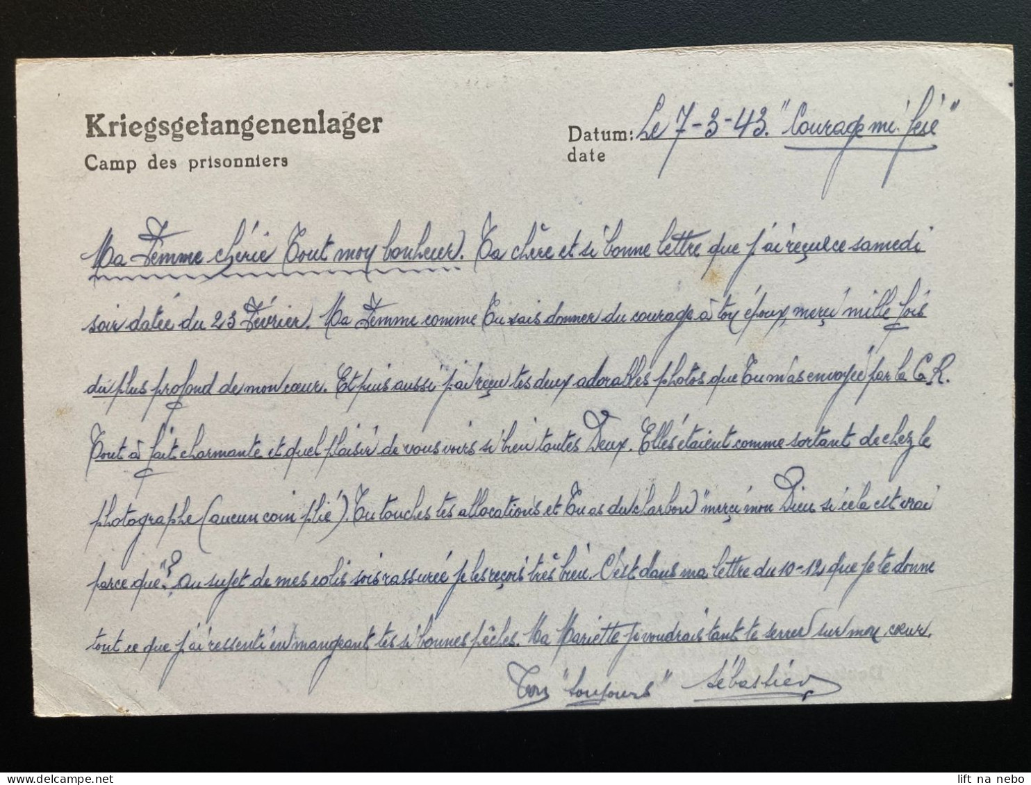 From Stalag X B 20.3.1943 To Belgium WWII WW2 POW Prisoner Of War Censuur Geprüft KRIEGSGEFANGENENPOST - Prigionieri