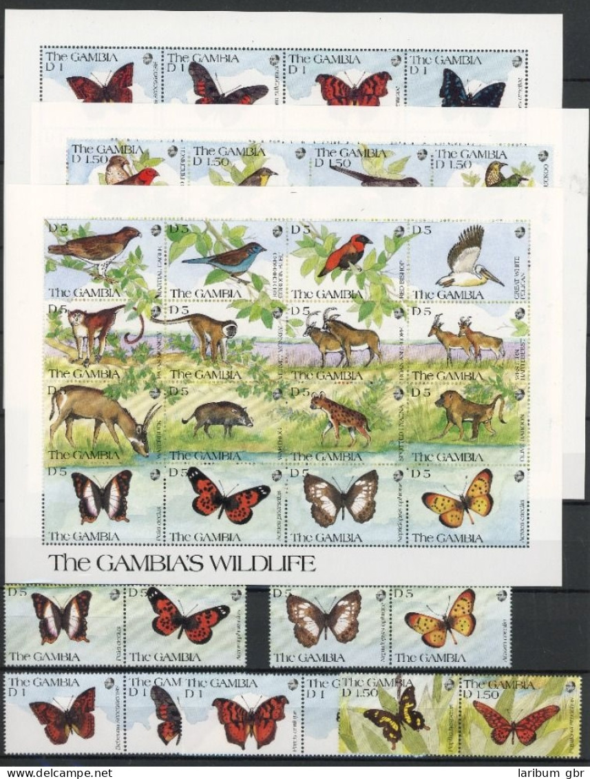 Gambia ZD Bogen 1113-1160, Paare Postfrisch Schmetterlinge #JU319 - Gambia (1965-...)