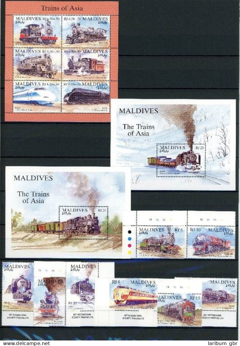 Malediven 2183-2190, KB, Block 310-311 Postfrisch Eisenbahn #IM281 - Maldivas (1965-...)