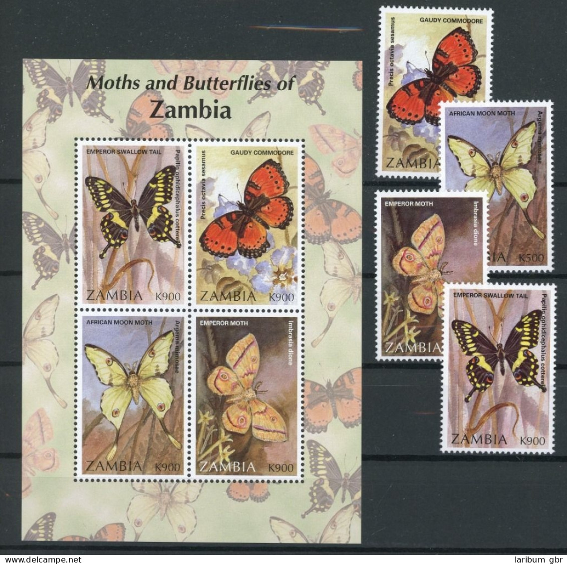 Sambia 706-709, Klb. 709-712 Postfrisch Schmetterling #JT946 - Nyassaland (1907-1953)