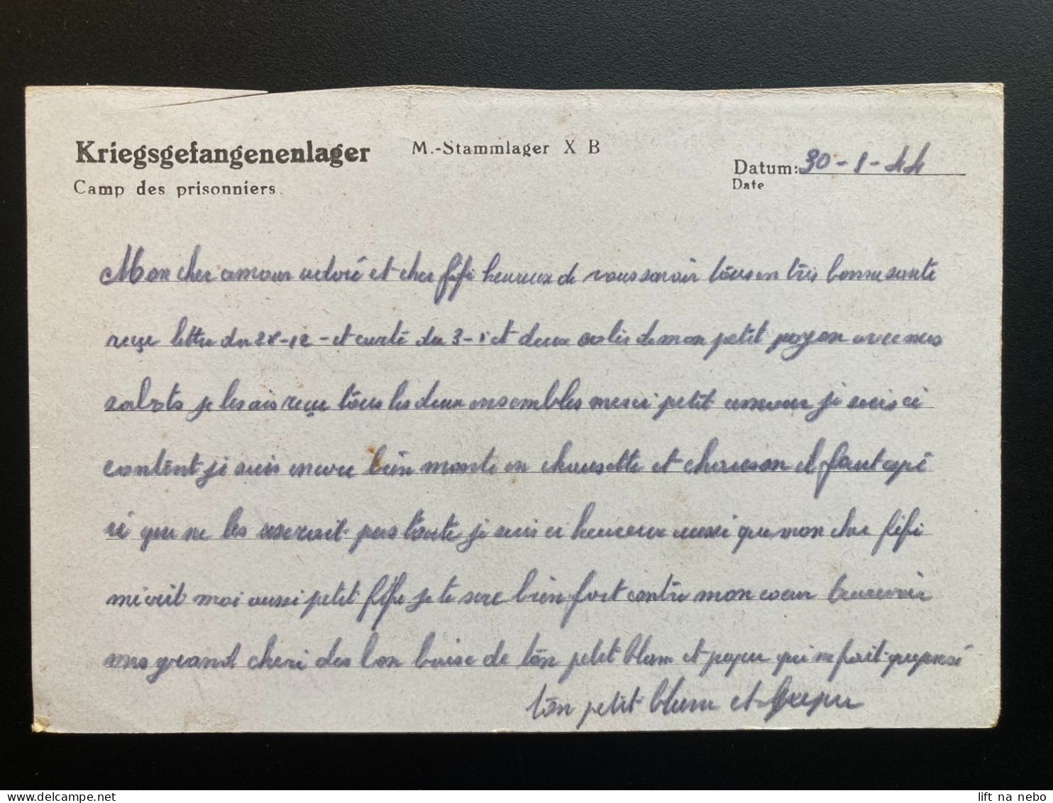 From Stalag X B 13.2.1944 To Belgium WWII WW2 POW Prisoner Of War Censuur Geprüft KRIEGSGEFANGENENPOST - Prisoners Of War Mail