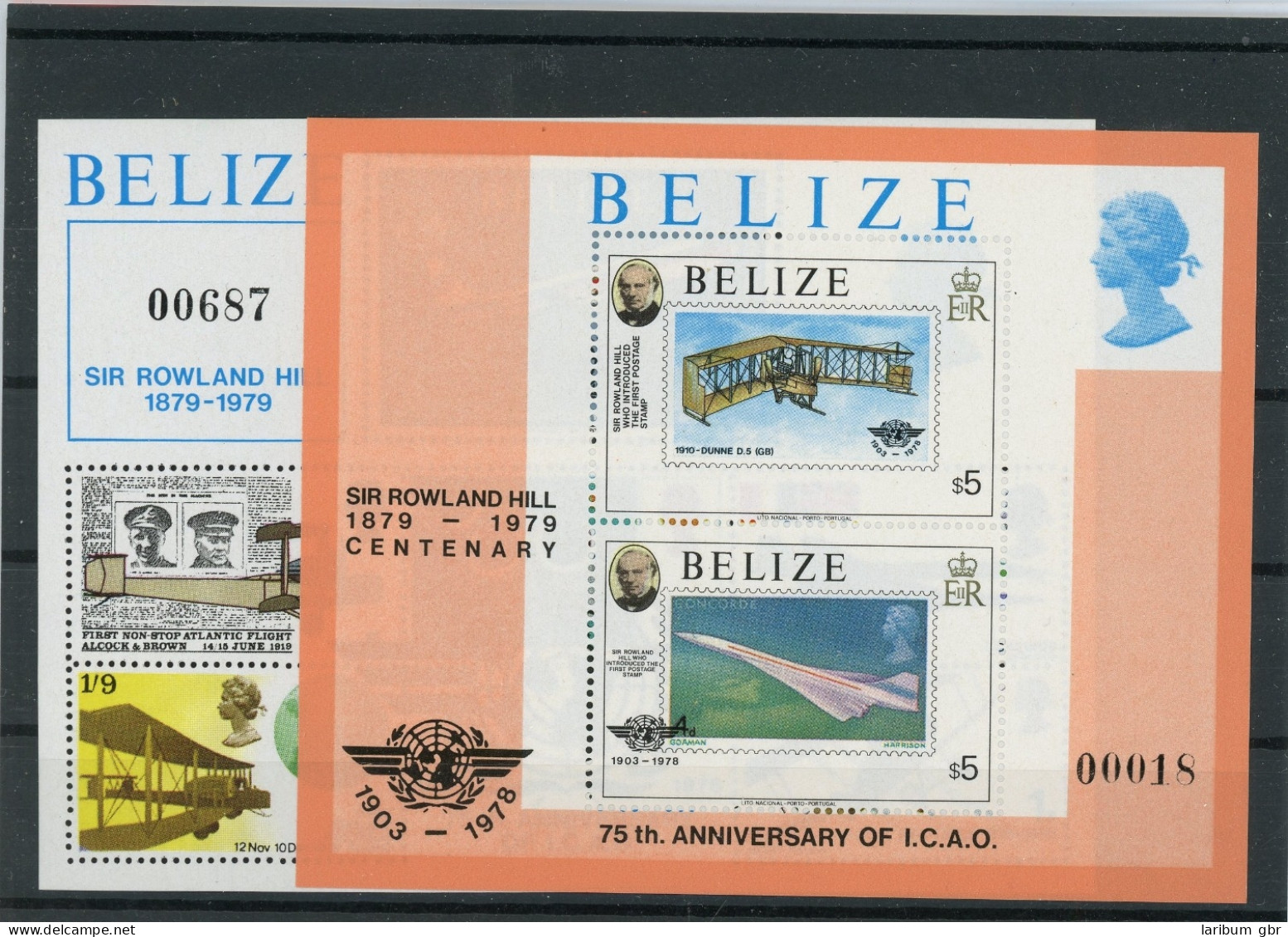Belize Block 8-9 Postfrisch Luftfahrt #HK911 - Belize (1973-...)