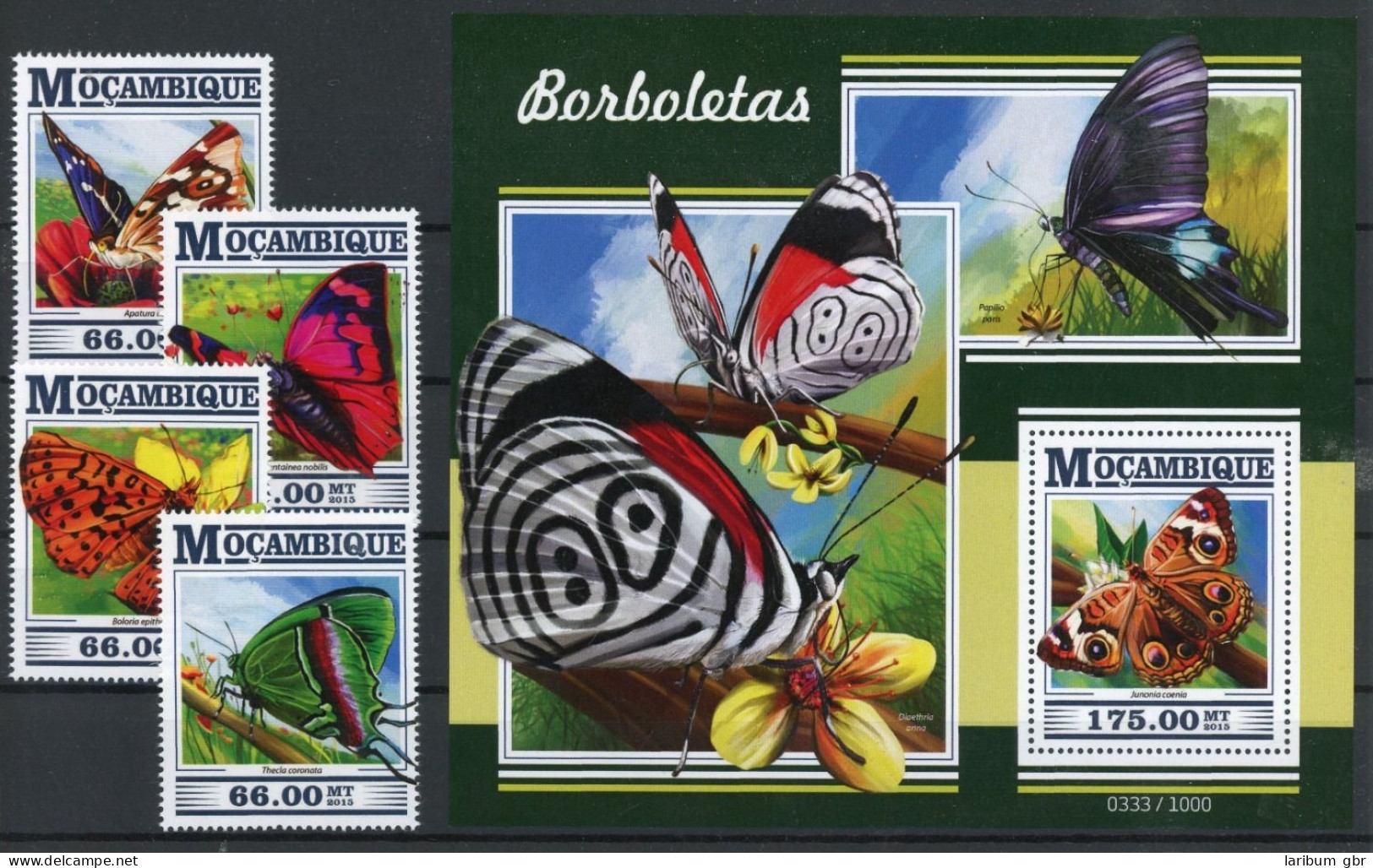 Mosambik 8144-8147, Block 1069 Postfrisch Schmetterlinge #JT986 - Mozambique
