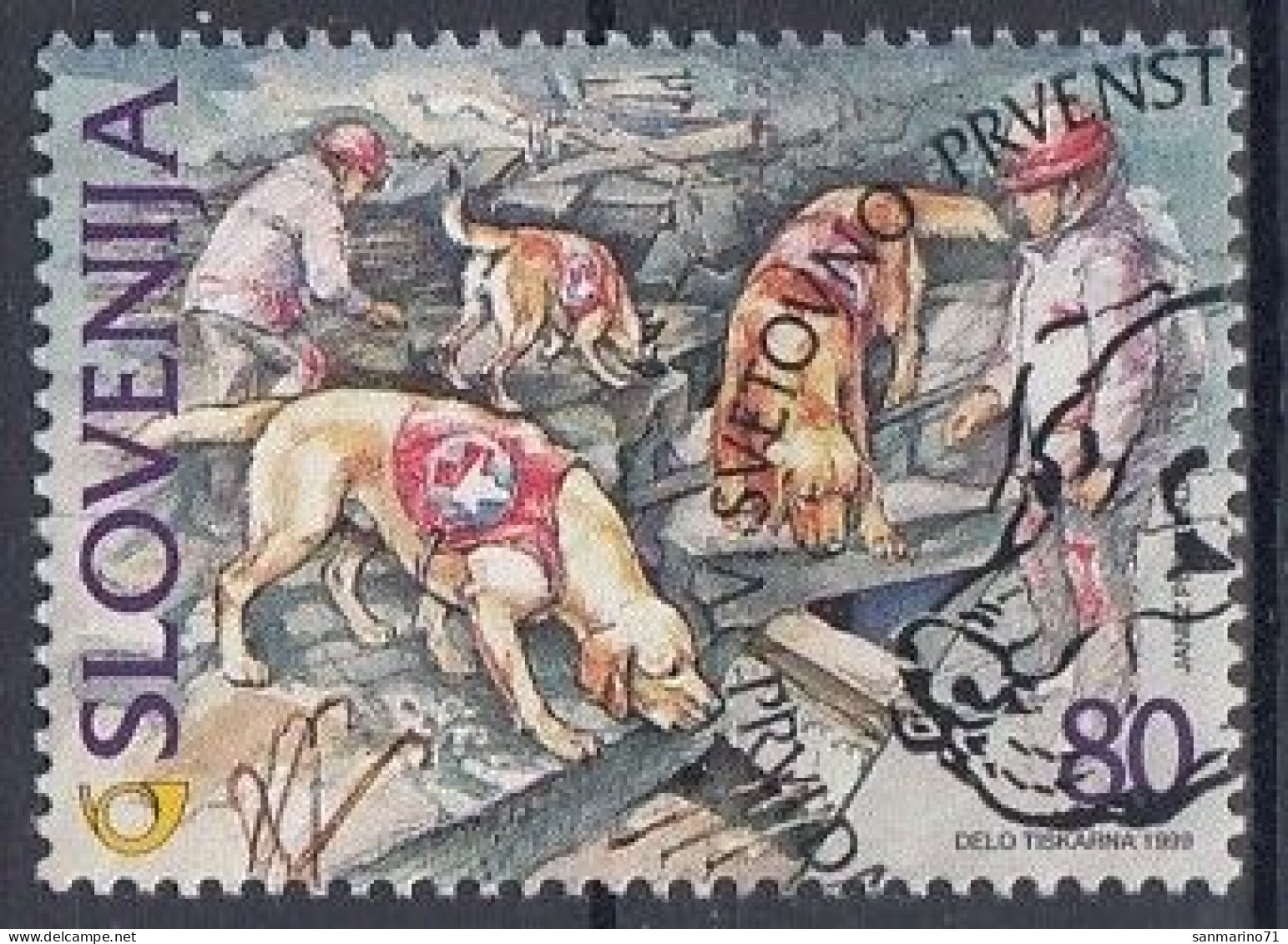 SLOVENIA 267,used,hinged,dogs - Slowenien