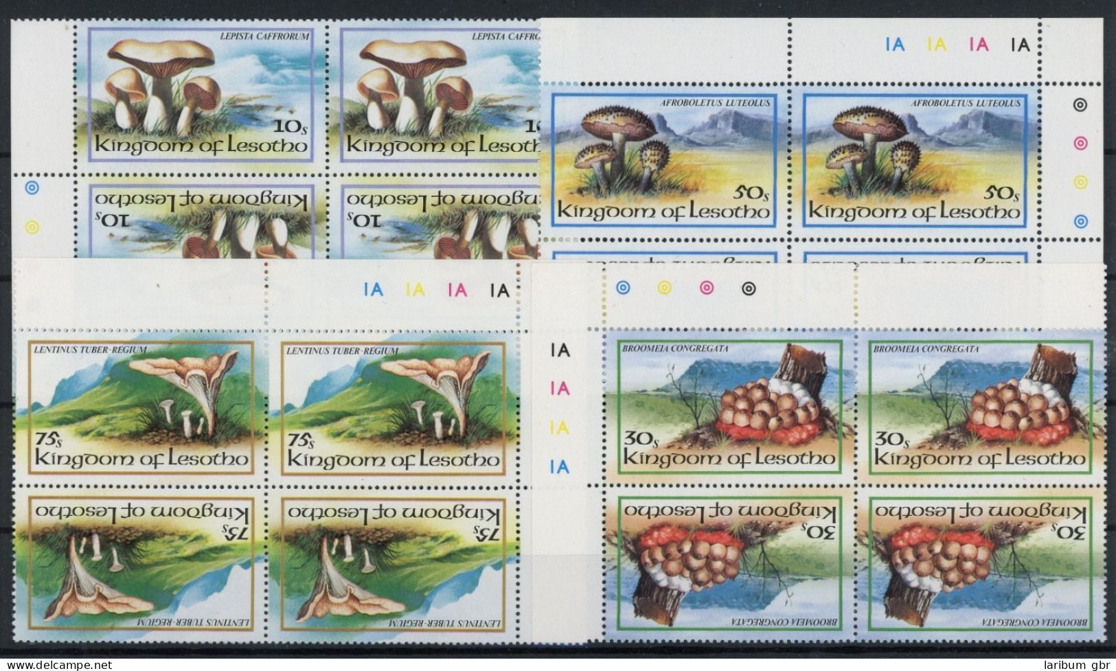 Lesotho Kehrdrucksatz (8 Kehrdrucke) 411-414 Postfrisch Pilze #JQ970 - Lesotho (1966-...)