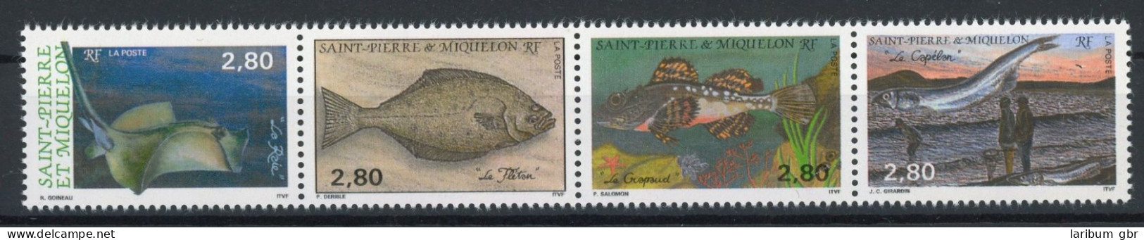 St. Pierre Et Miquelon 4er Streifen Mit 658-61 Postfrisch Fische #HE862 - Anguilla (1968-...)