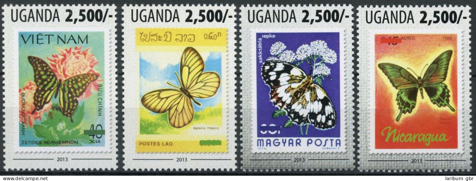Uganda Einzelmarken 3127-3130 Postfrisch Schmetterling #HF388 - Uganda (1962-...)