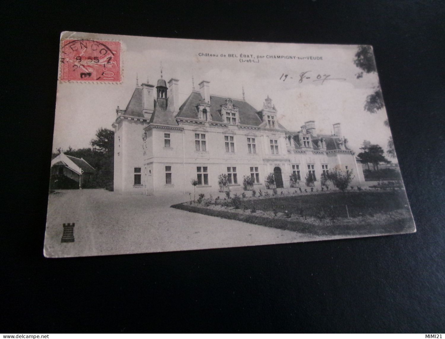 BELLE CARTE CPA." CHATEAU DE BEL ETAT..PAR CHAMPIGNY SUR VEUDE (37)..."... - Champigny-sur-Veude