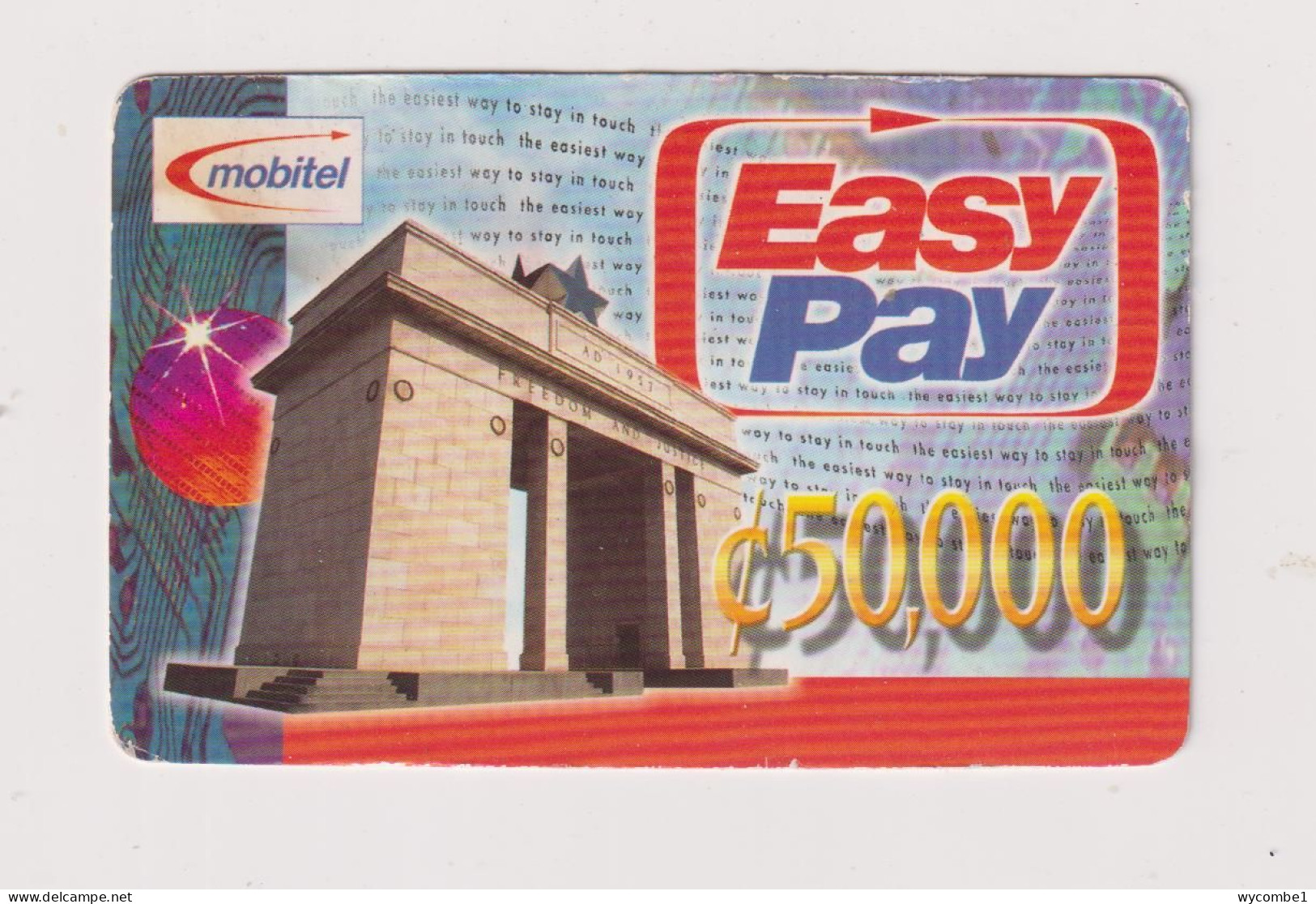 GHANA - Easy Pay Remote Phonecard - Ghana