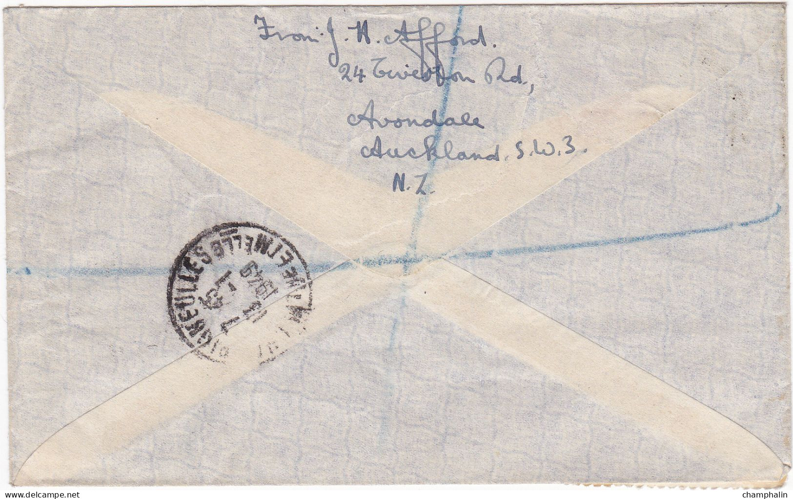 Nouvelle-Zélande - ESC De Avondale Pour Champigneulles (54) - CAD 5 Janvier 1949 - 6 Timbres - Recommandé - Brasserie - Cartas & Documentos