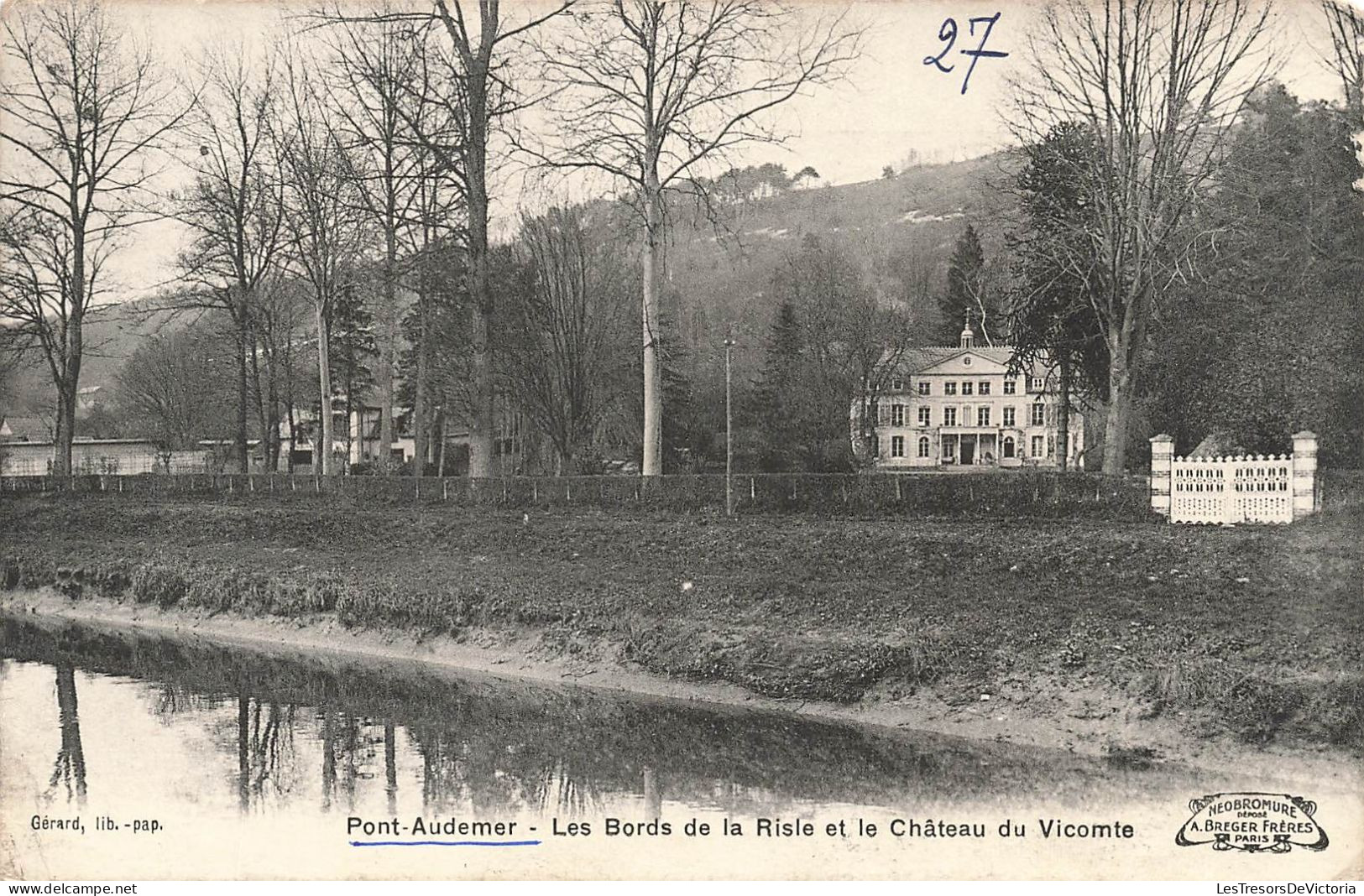 FRANCE  -  Pont Audemer - Vue Générale - Les Bords De La Risle Et Le Château Du Vicomte - Carte Postale Ancienne - Pont Audemer