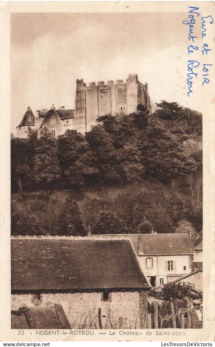 FRANCE  - Nogent Le Rotrou - Vue De Loin Du Château - Le Château De St Jean - Carte Postale Ancienne - Nogent Le Rotrou