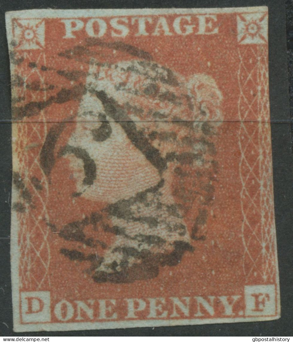 GB QV 1d Redbrown Unplated (DF) Almost 4 Margins, VFU With London Numeral „6“ - Gebraucht