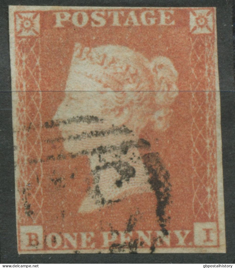 GB QV 1d Redbrown, Unplated (BI) 4 Margins, VFU - Used Stamps