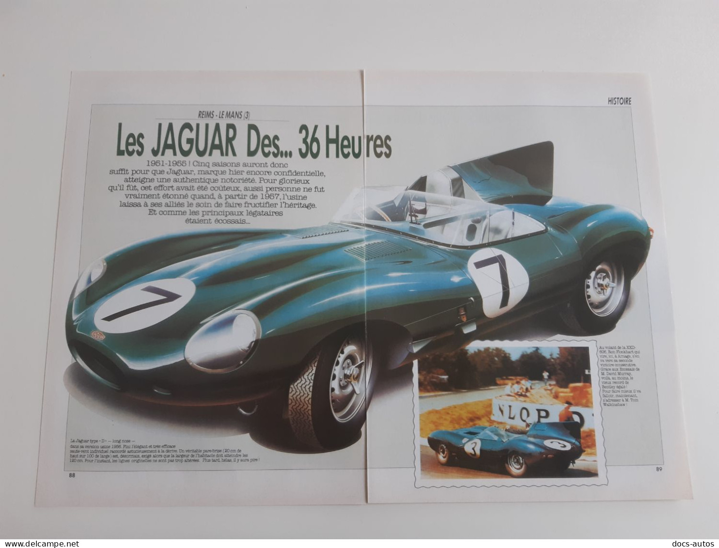 Les Jaguar Des 36 Heures - Coupure De Presse Automobile - Autres & Non Classés