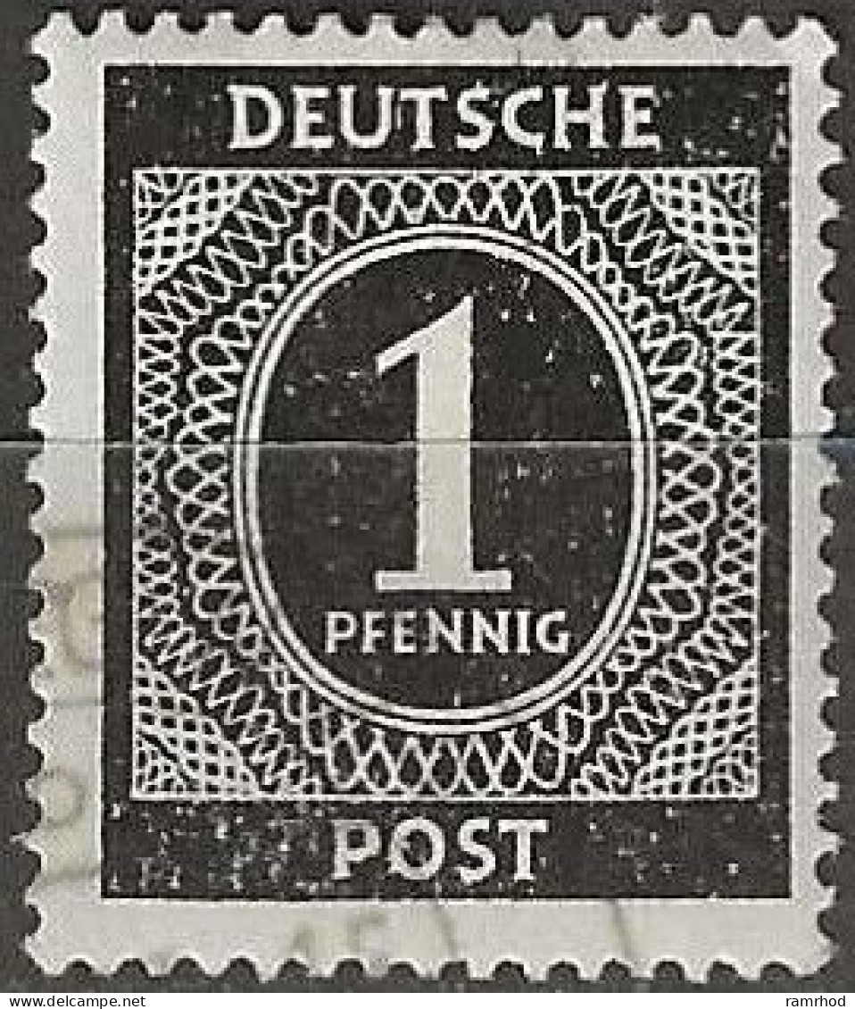 GERMANY 1946 Numeral - 1pf. - Black FU - Used