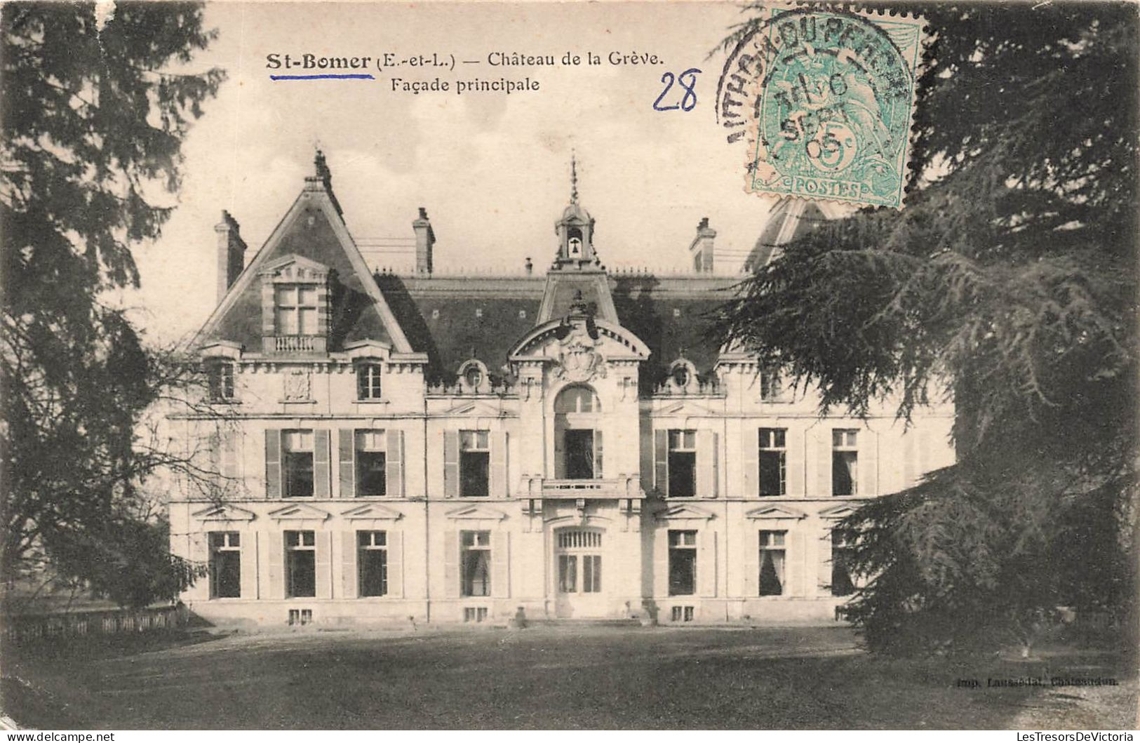 FRANCE  - St Bomer (E Et L) - Vue Générale Du Château De La Grève - Façade Principale - Carte Postale Ancienne - Nogent Le Rotrou