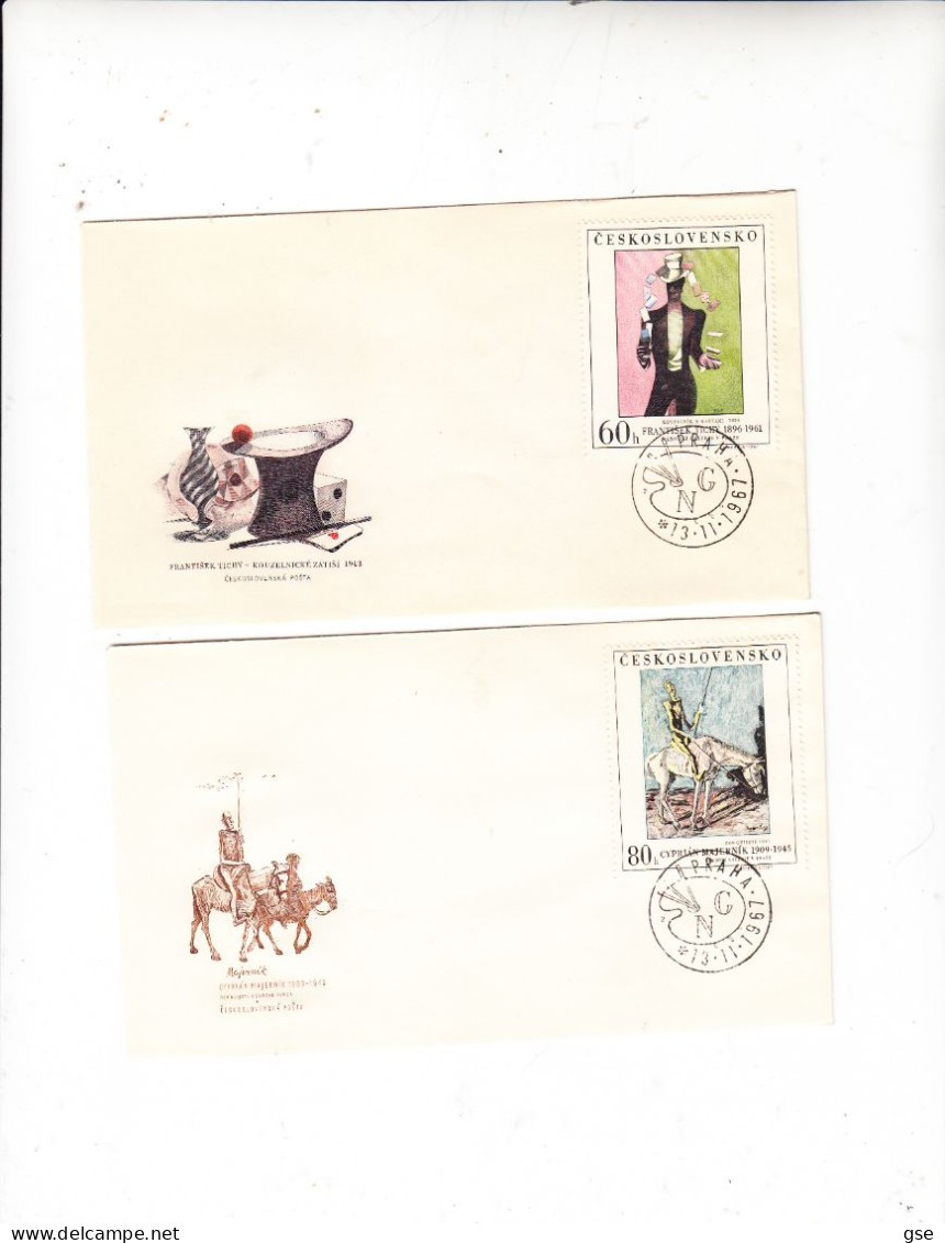 CECOSLOVACCHIA  1967 - Yvert  1601/5 - Anullo Speciale  - Pittura -- - Airmail