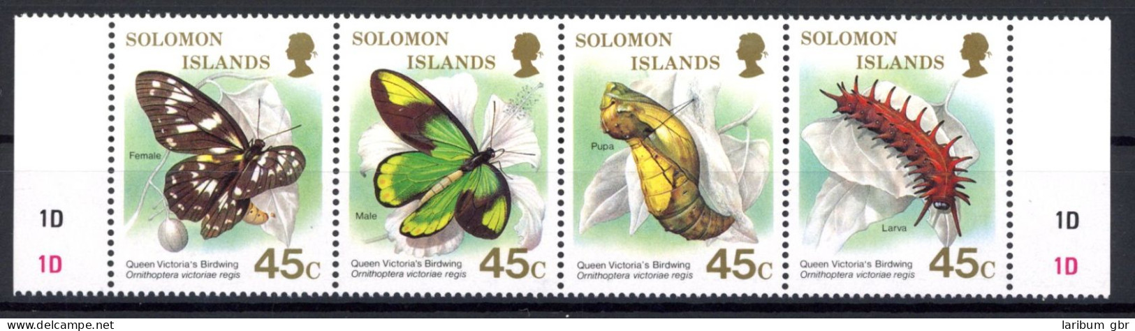 Salomon Inseln 4er Streifen 667-70 Postfrisch Schmetterlinge #HB160 - Solomon Islands (1978-...)