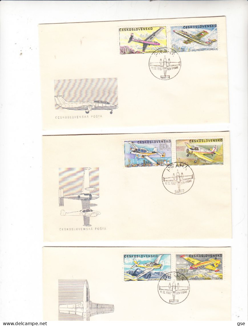 CECOSLOVACCHIA  1967 - Yvert  1608/13 - Aerei - Posta Aerea