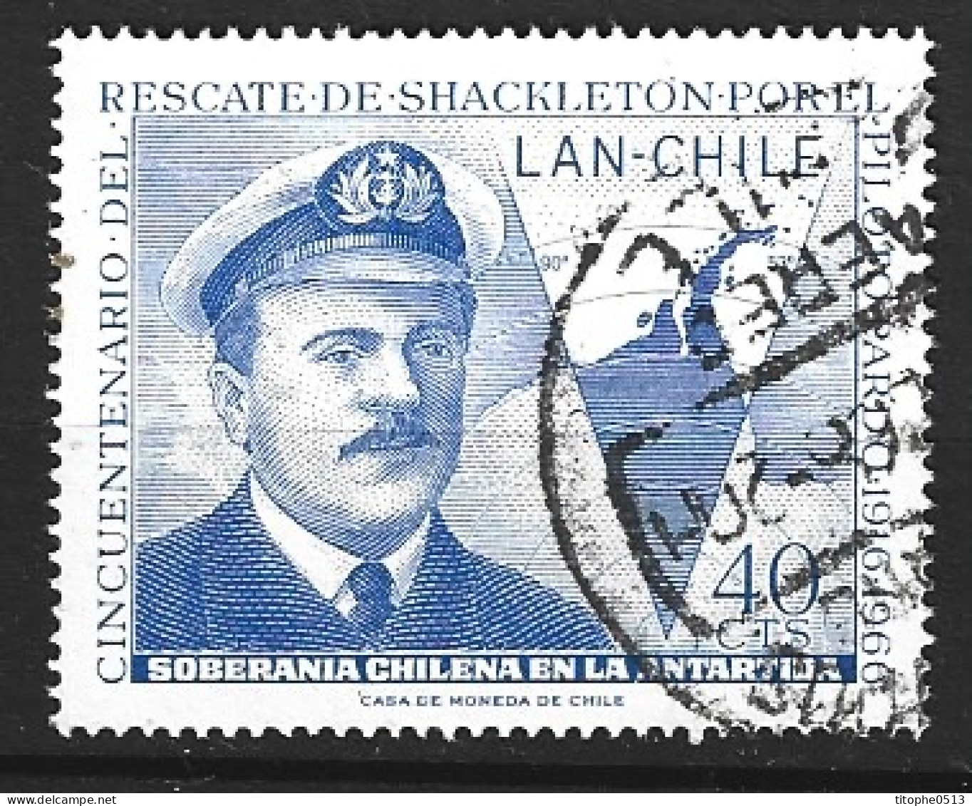 CHILI. PA 236 Oblitéré De 1967. Sauvetage De Shackleton. - Polar Explorers & Famous People