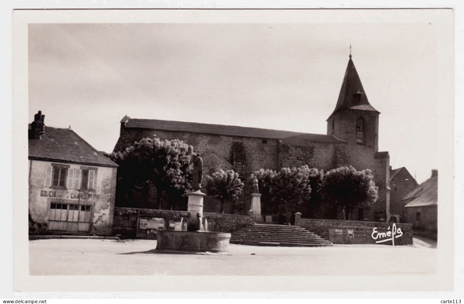 23 - B20870CPA - ROYERE - Eglise - Boucherie Charcuterie - Parfait état - CREUSE - Royere