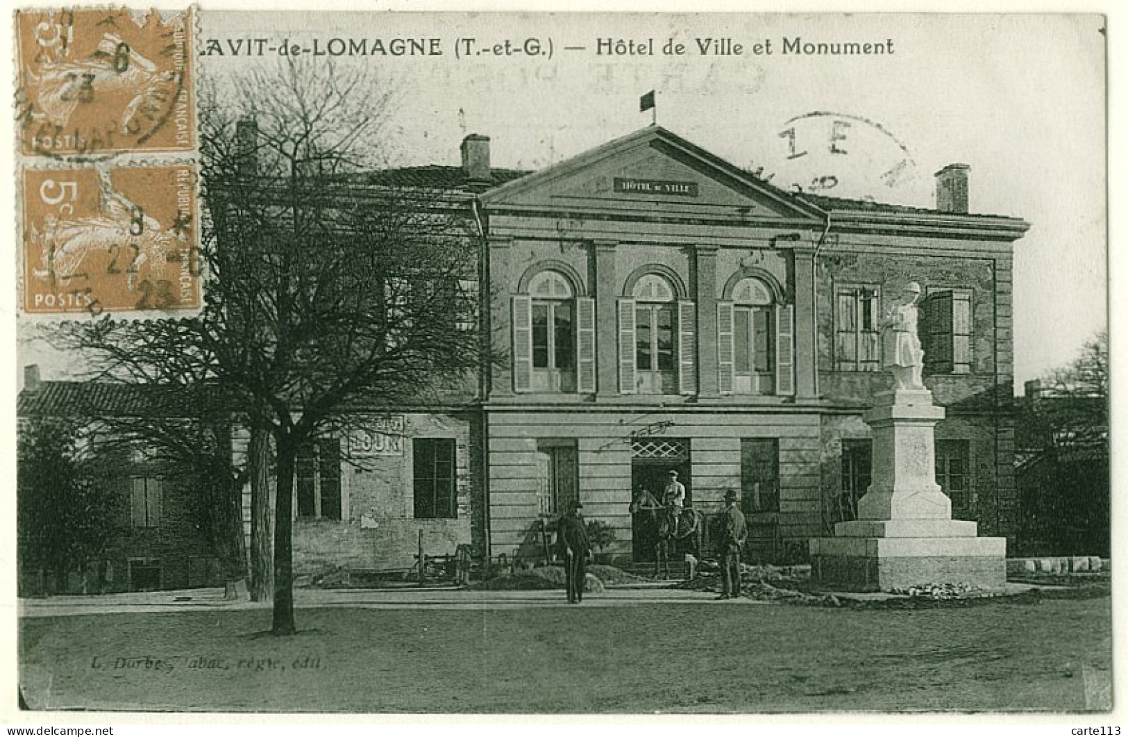 82 - B16384CPA - LAVIT DE LOMAGNE - Hotel De Ville Et Monument - Très Bon état - TARN-ET-GARONNE - Lavit