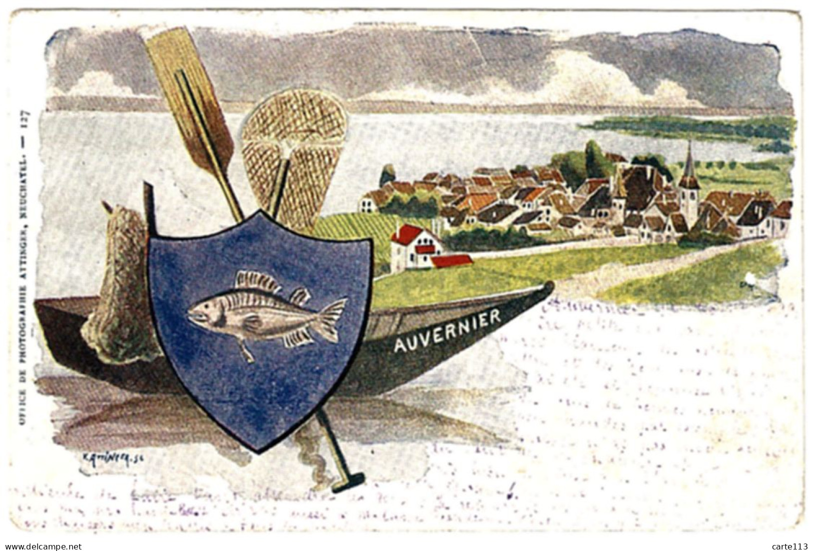 - T25384CPA - AUVERNIER - SUISSE - Type Gruss - Dessin V. Attinger - Bon état - EUROPE - Auvernier