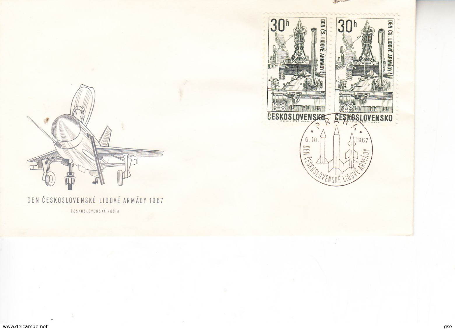 CECOSLOVACCHIA  1967 - Yvert  1597 - Giornata Forze Armate - Poste Aérienne