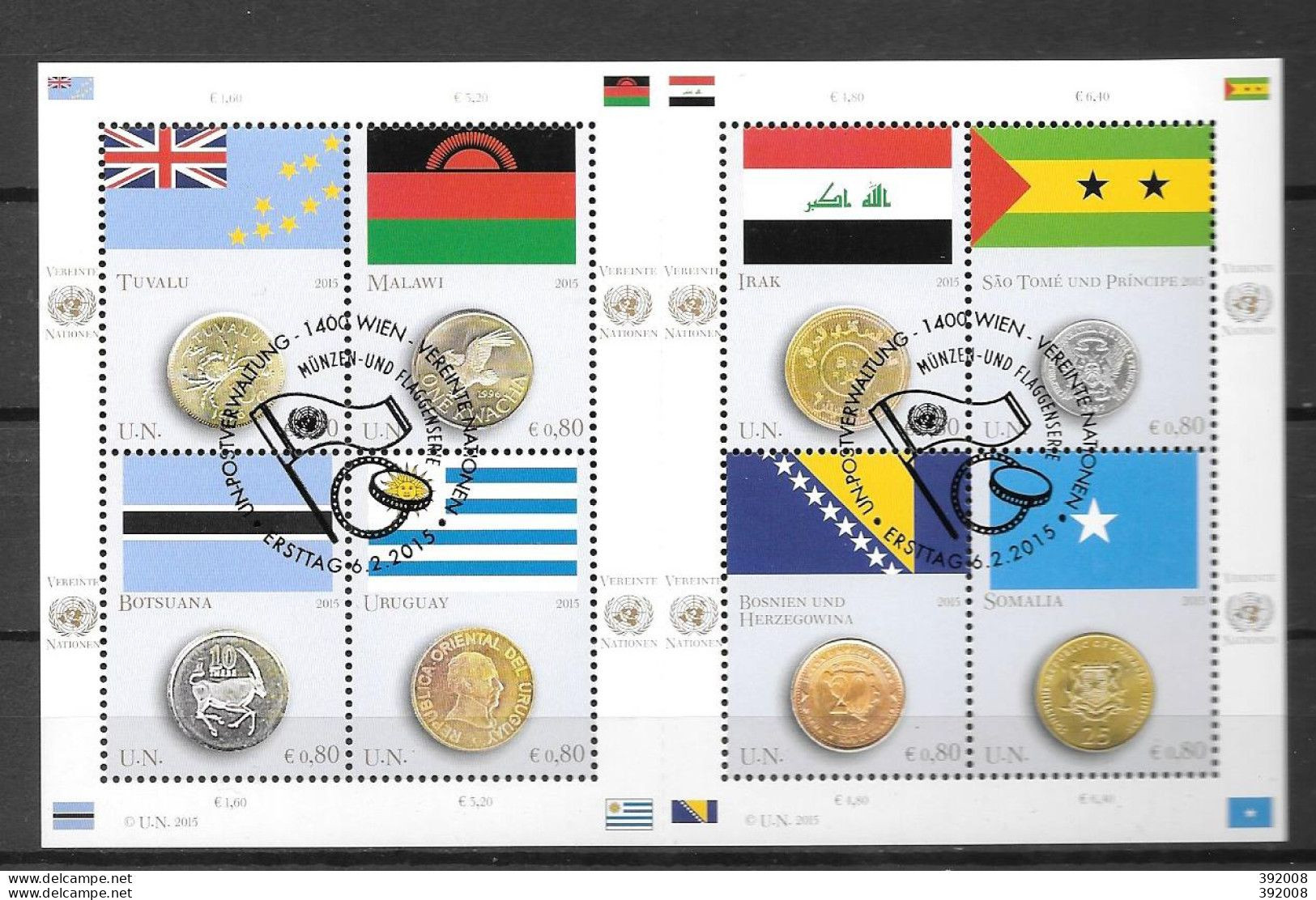 2015 - 864 à 871**MNH - Drapeaux Et Monnaies - Unused Stamps