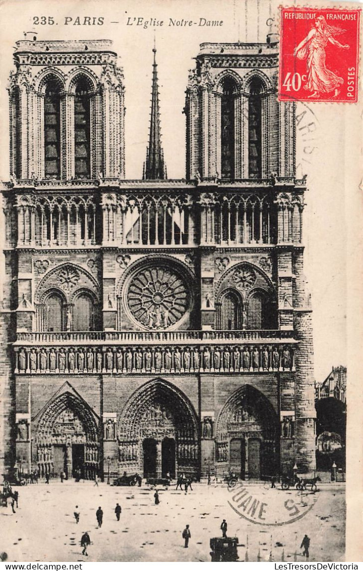 FRANCE - Paris - Vue Générale De L'église De Notre Dame - Carte Postale Ancienne - Notre Dame De Paris