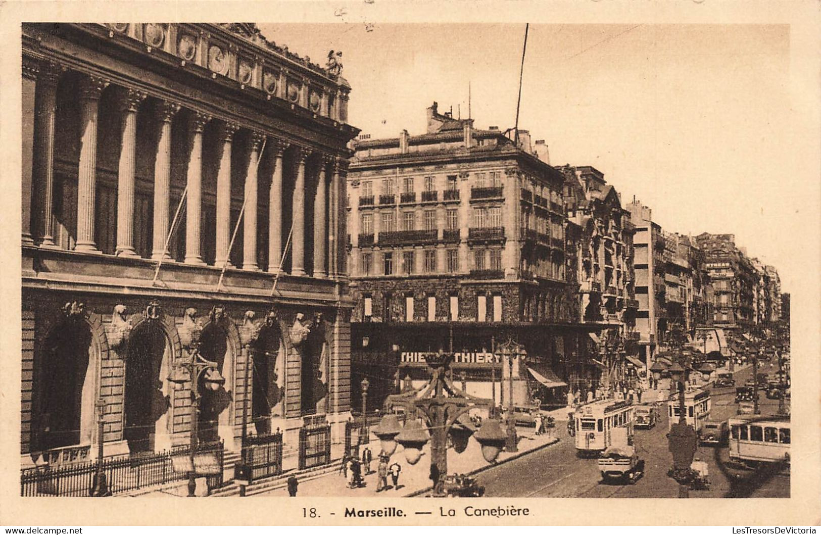 FRANCE - Marseille - Vue Sur La Canebière - Animé - Carte Postale Ancienne - The Canebière, City Centre