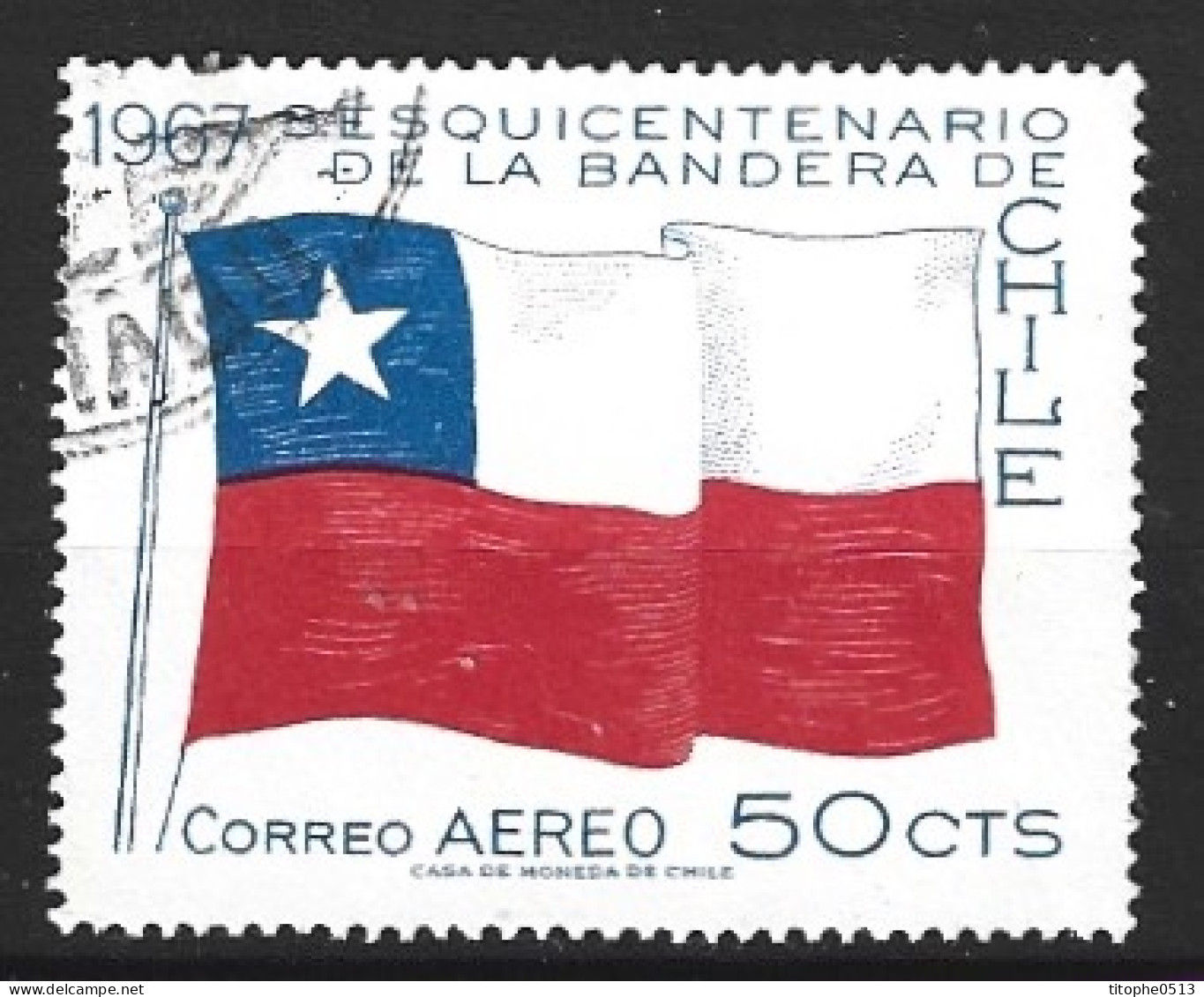 CHILI. PA 242 Oblitéré De 1967. Drapeau National. - Stamps