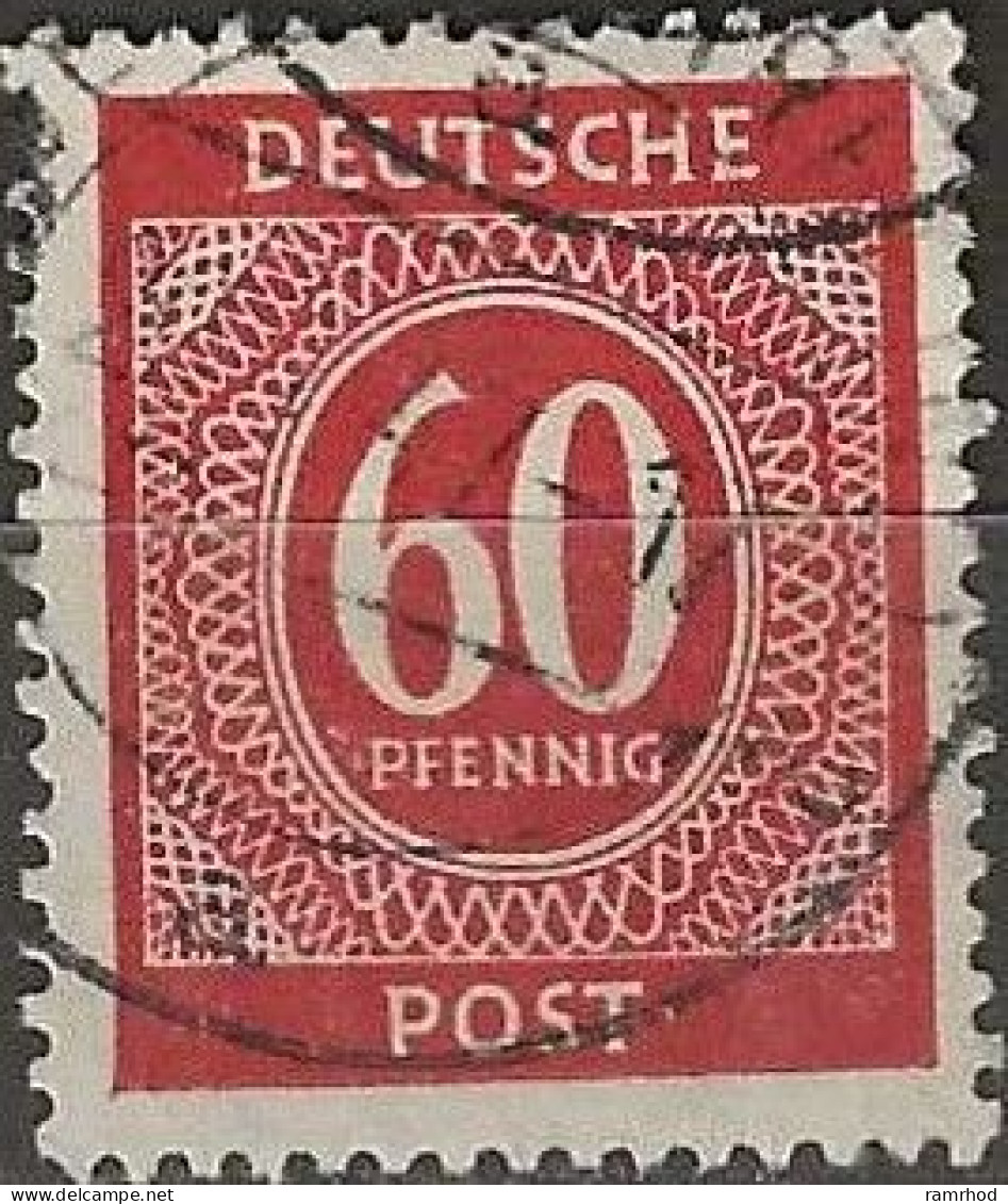 GERMANY 1946 Numeral -  60pf. - Red FU - Usados