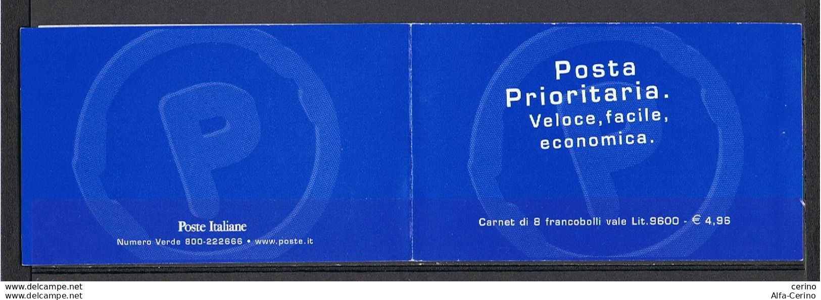 REPUBBLICA:  1999  LIBRETTO  POSTA  PRIORITARIA  -  . 1.200 X 4  POLICROMO  -  SASS. 22 - Postzegelboekjes