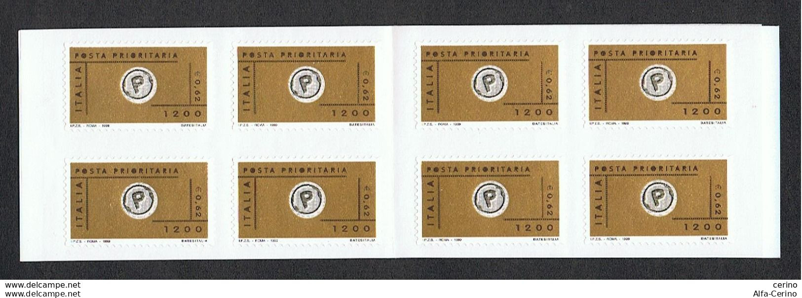 REPUBBLICA:  1999  LIBRETTO  POSTA  PRIORITARIA  -  . 1.200 X 4  POLICROMO  -  SASS. 22 - Postzegelboekjes