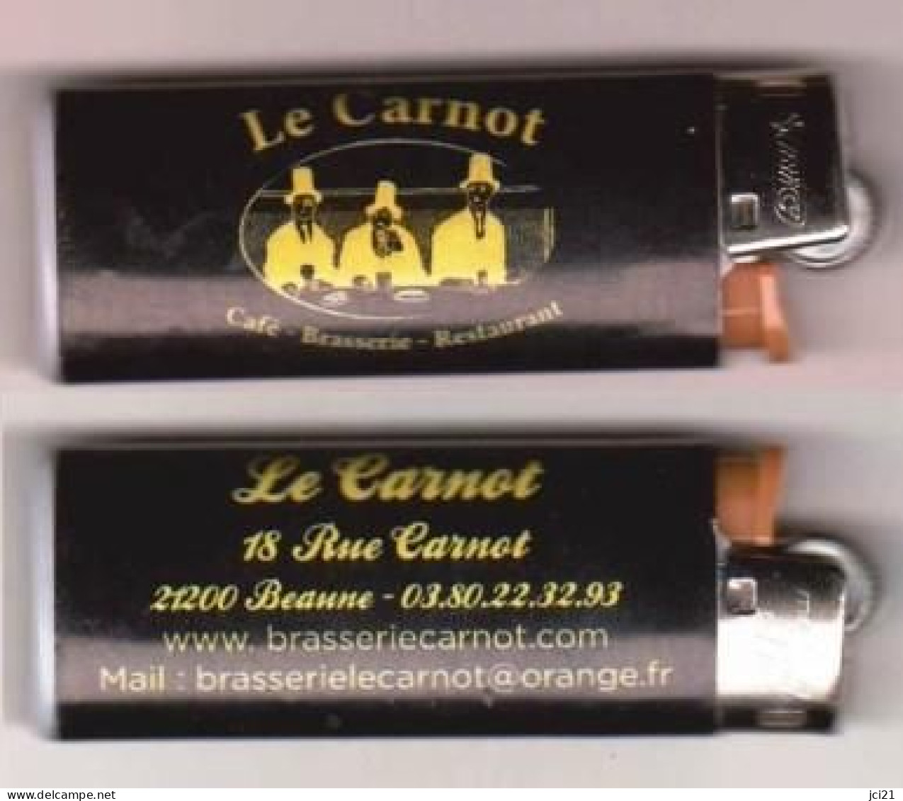 Briquet Publicitaire BIC " LE CARNOT " Café Brasserie Restaurant BEAUNE _D428 - Sonstige & Ohne Zuordnung