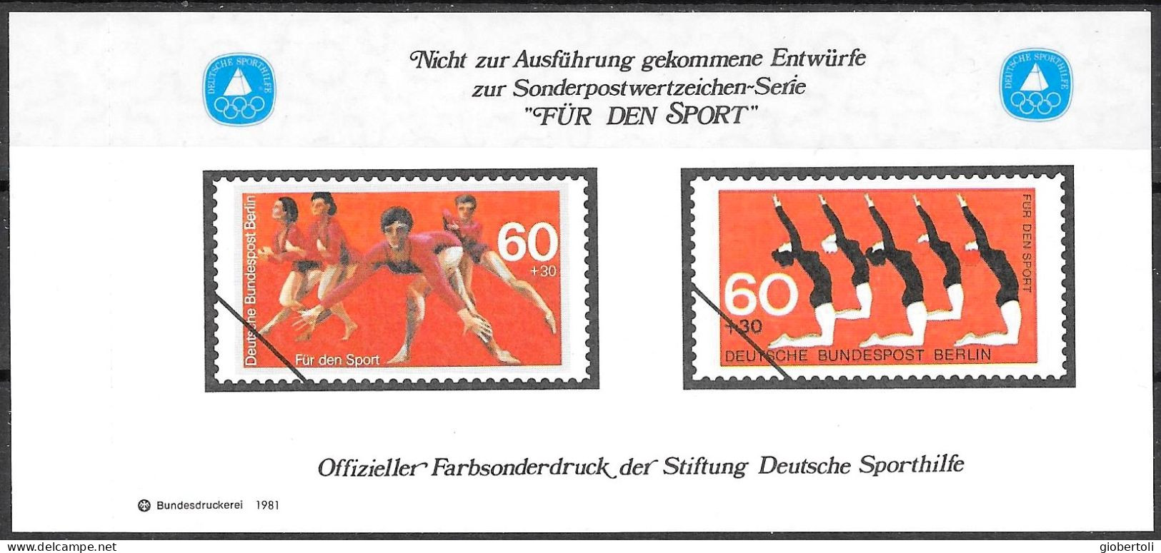 Germania/Germany/Allemagne: Bozzetti Non Adottati, Sketches Not Adopted, Croquis Non Adoptés, Per Lo Sport, For Sport, - Ginnastica