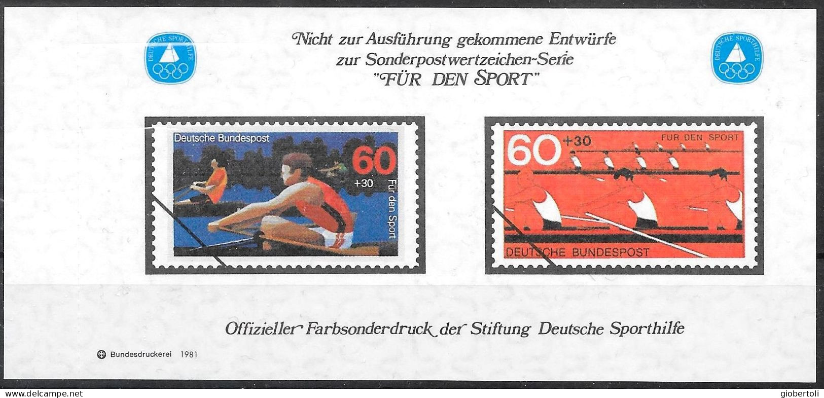 Germania/Germany/Allemagne: Bozzetti Non Adottati, Sketches Not Adopted, Croquis Non Adoptés, Per Lo Sport, For Sport, - Canottaggio