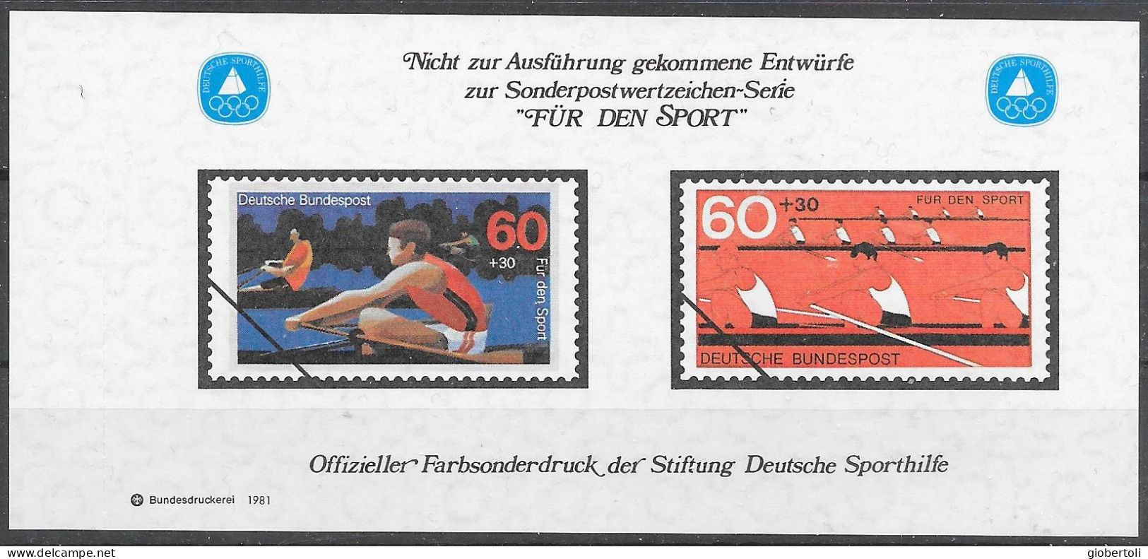 Germania/Germany/Allemagne: Bozzetti Non Adottati, Sketches Not Adopted, Croquis Non Adoptés, Per Lo Sport, For Sport, - Aviron