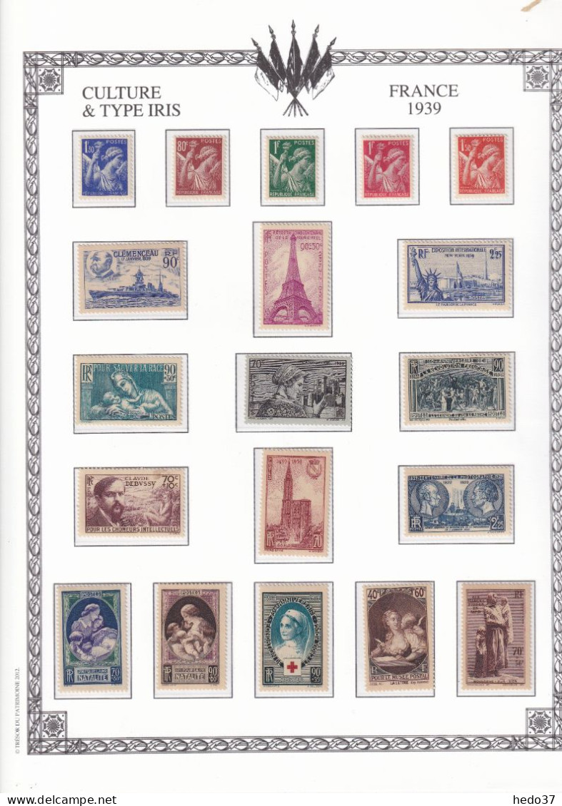 France Année Complète 1939 - N°419/450 - Neufs ** Sans Charnière - TB - ....-1939