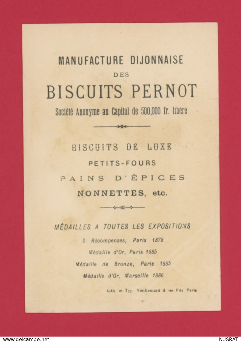 Dijon, Biscuits Pernot, Jolie Chromo Lith. Vieillemard, Thème Astronomie, éclipse De Soleil, Nymphe, Allégorie - Pernot