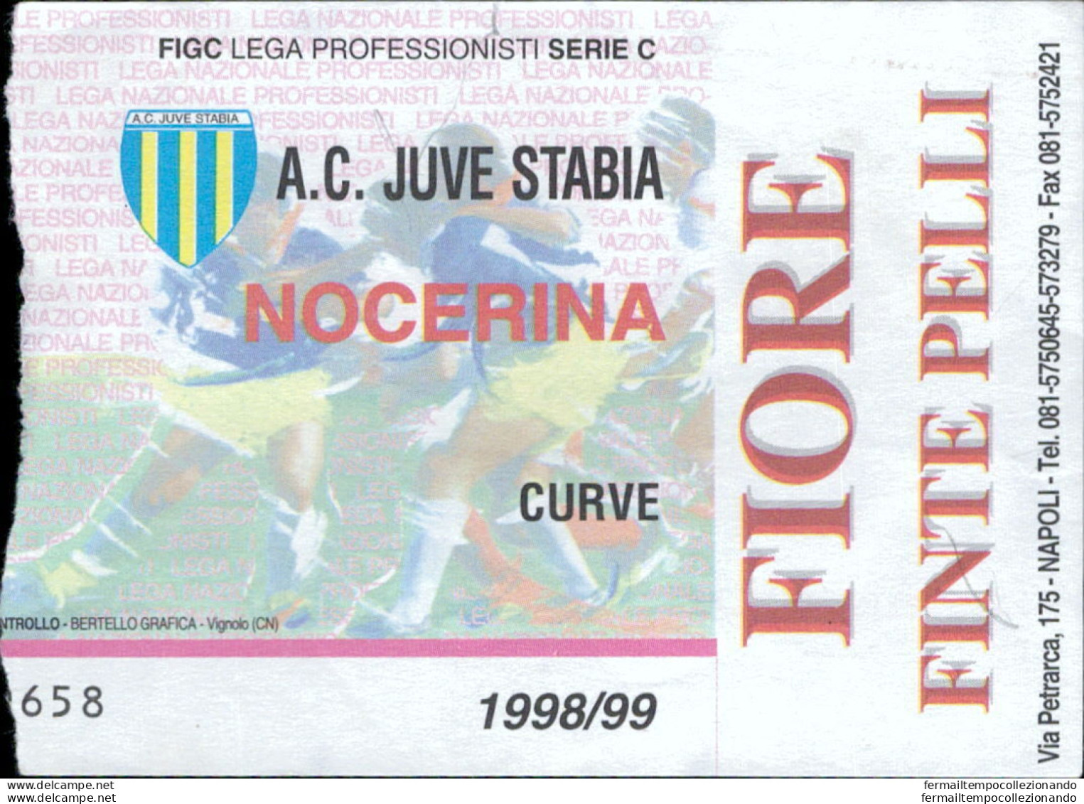 Bl108  Biglietto Calcio Ticket  Juve Stabia - Nocerina 1998-99 - Biglietti D'ingresso