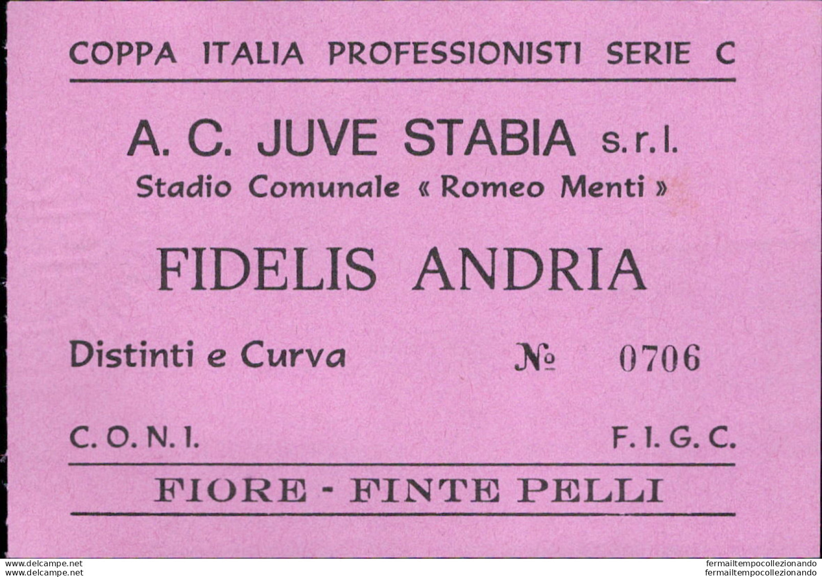 Bl129  Biglietto Calcio Ticket  Juve Stabia - Andria - Biglietti D'ingresso