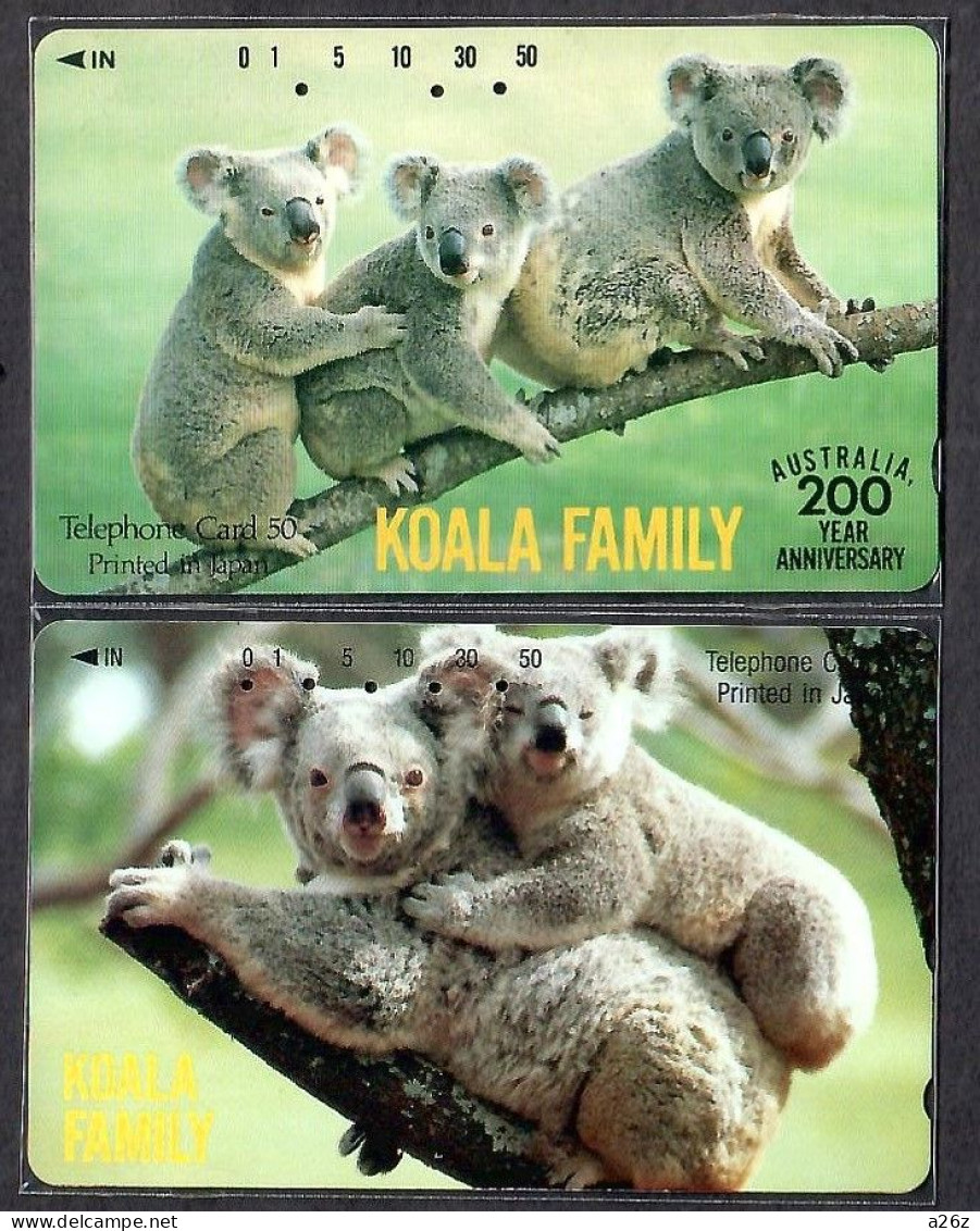 Japan 2V Koala Family Used Cards - Dschungel