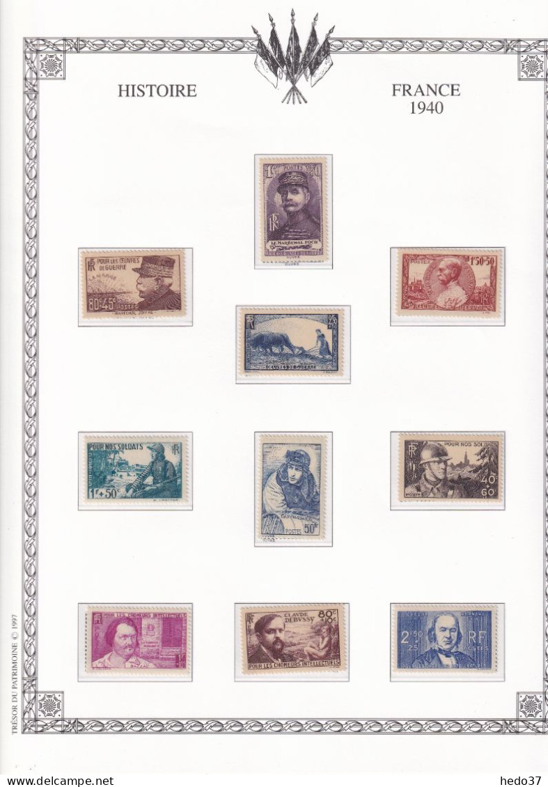 France Année Complète 1940 - N°451/469 - Neufs ** Sans Charnière - TB - 1940-1949